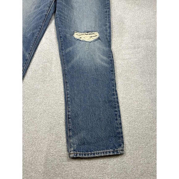 J Crew Slouchy Boyfriend Jeans Medium Blue‎ Distressed Ripped Knees Size 26 - Picture 6 of 15